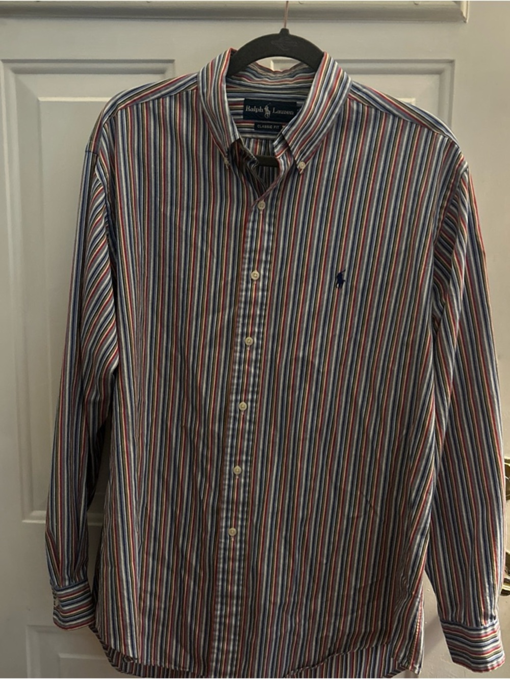 Ralph Lauren Classic Fit Men’s  Vertical Stripe Long Sleeve Shirt Size L (16.5)
